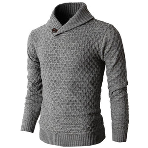 Men's Knit Pullover Long Sleeve Hexagon Patterned Sweater