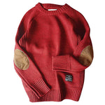 Herrenstrickpullover mit Ellbogenpatch
