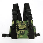 Radio Chest Harness with Front Pockets and Two Way Walkie Talkie Clip (Rescue Essential)