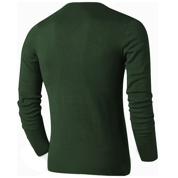 Men's Long Sleeve V-Neck Comfy Knitted Wool Sweater