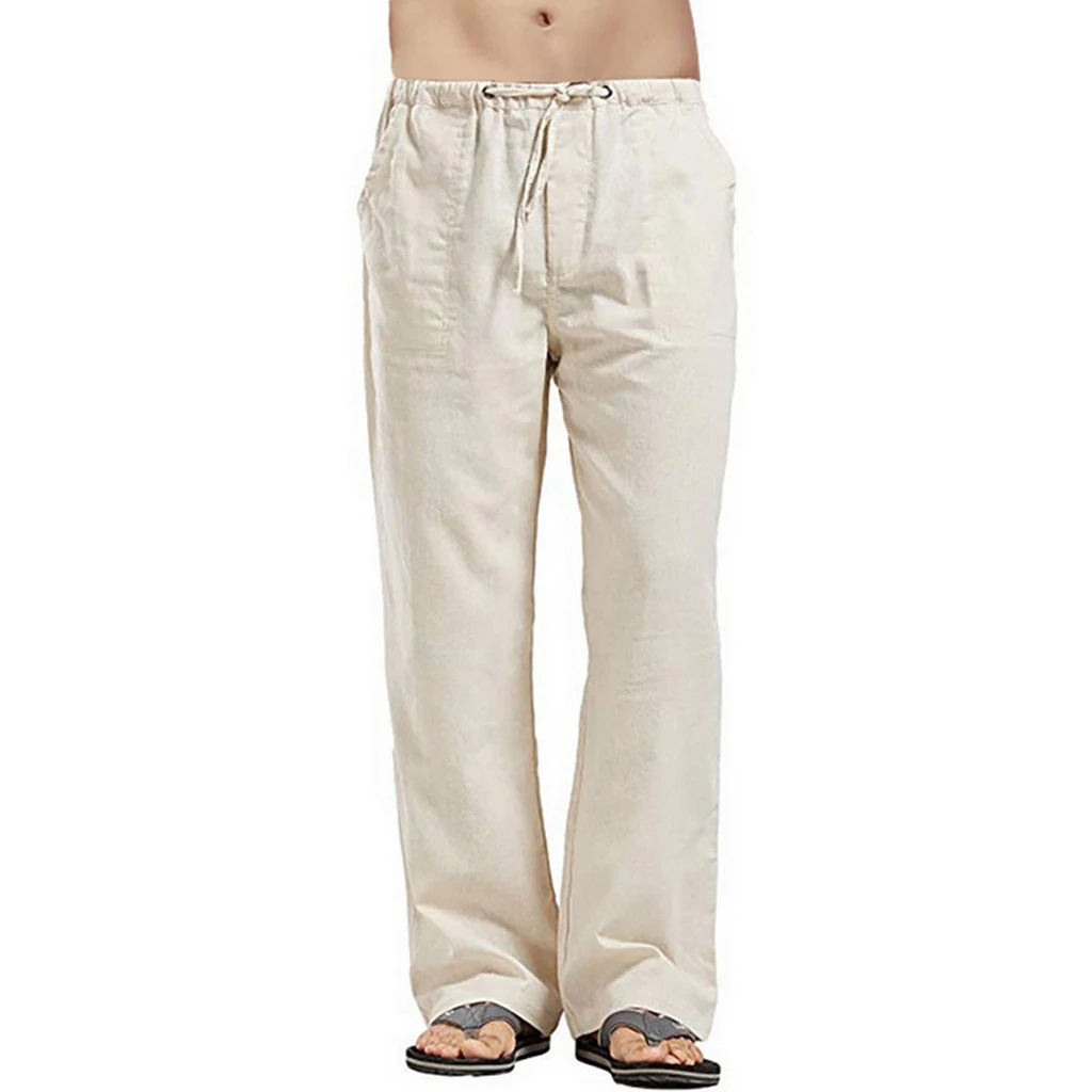 Men's linen large size pocket trousers – Ecoooc
