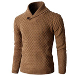 Men's Knit Pullover Long Sleeve Hexagon Patterned Sweater