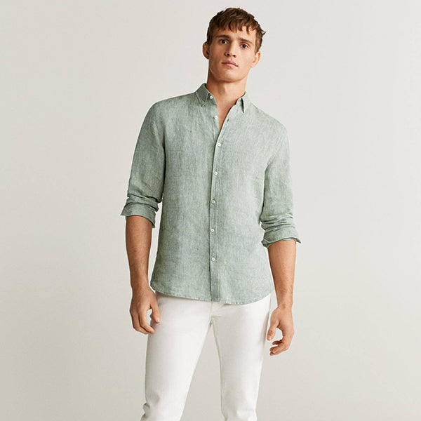 100% Linen Classic Collar Regular Fit Basic Shirt