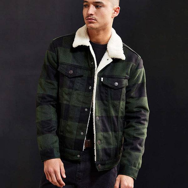 Retro Check Sherpa Trucker Jacket