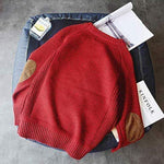 Herrenstrickpullover mit Ellbogenpatch