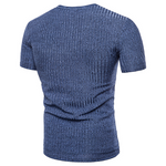 Men's Simple Deep V-neck Short Sleeves with Pure Color