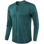 Men's Long Sleeve Crewneck Henley Shirt