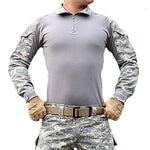 Men's Tactical Military Shirts 1/4 Zip Long Sleeve Shirt