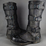 Real Leather Gaiters With Metal Buckle