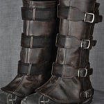 Real Leather Gaiters With Metal Buckle