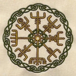 Medieval Linen Man Shirt with Ancient Viking Embroidery