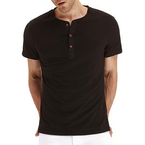 Men's Casual Front Placket Short/Long Sleeve Henley T-Shirts
