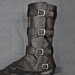 Real Leather Gaiters With Metal Buckle