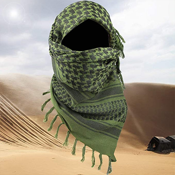 Military Tactical Desert Head Neck Scarf Arab Wrap with Tassel